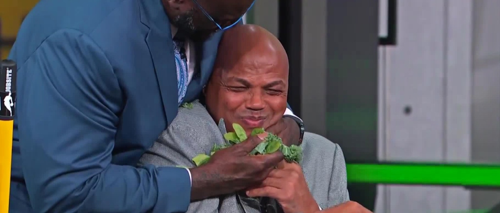 ‘Inside The NBA’ Dumped Kale On Chuck’s Head And Shaq Tried To Make Him Eat It